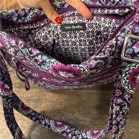 Vera Bradley Purple and Pink Crossbody Bag with Floral Paisley Design - Picture 4 of 5